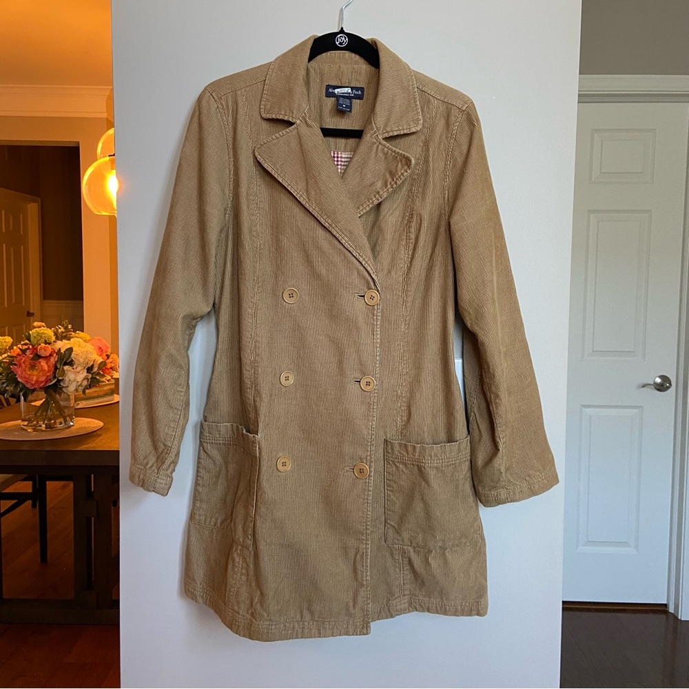 Abercrombie & Fitch‎ Brown Corduroy Pea Coat, Vintage